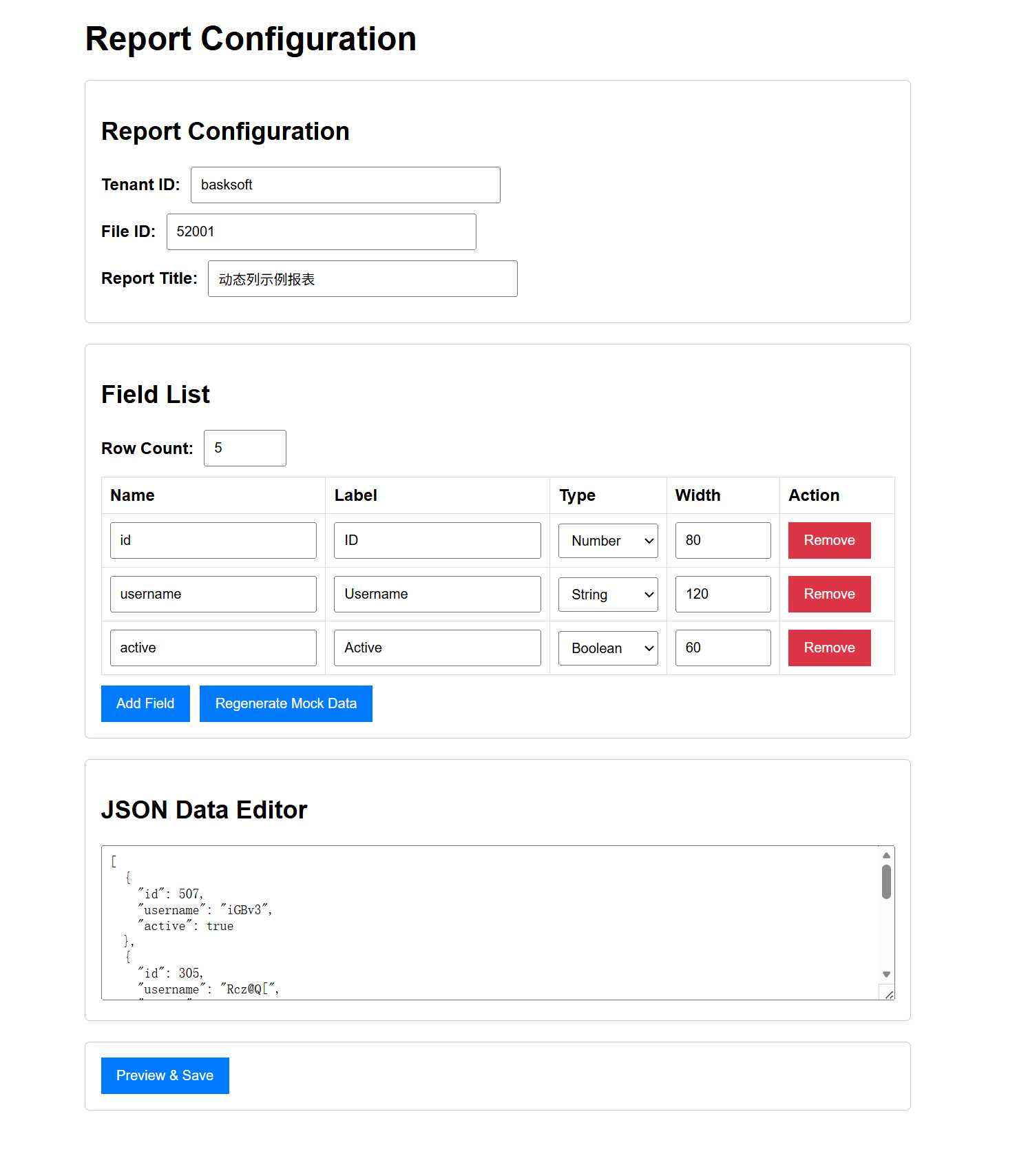 Report Config